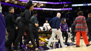 Grizzlies standout rookie Jaylen Wells taken off on stretcher after hard fall on dunk attempt