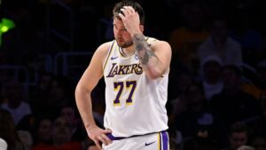Lakers' lack of a reliable center exposed for first time since Luka Dončić trade in Game 1 loss to Wolves