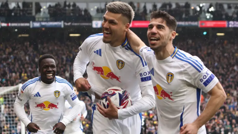 Leeds United promoted to Premier League after record-setting four-goal first half; Burnley also move up