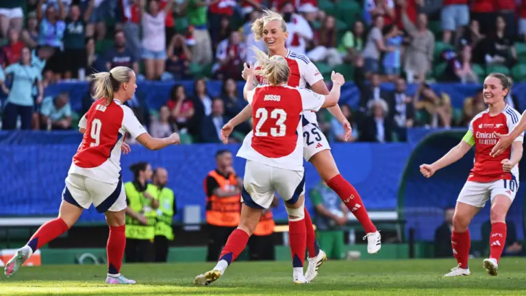 Arsenal beat Barcelona to win UEFA Women's Champions League thanks to late Stina Blackstenius goal