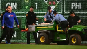 Fan awake and alert after falling over wall during Pirates vs. Cubs game at PNC Park