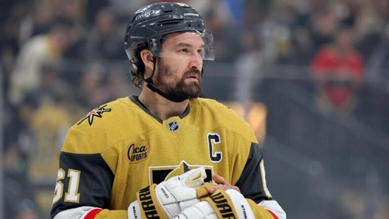 Golden Knights' Mark Stone exits Game 3 vs. Oilers after collision with Corey Perry