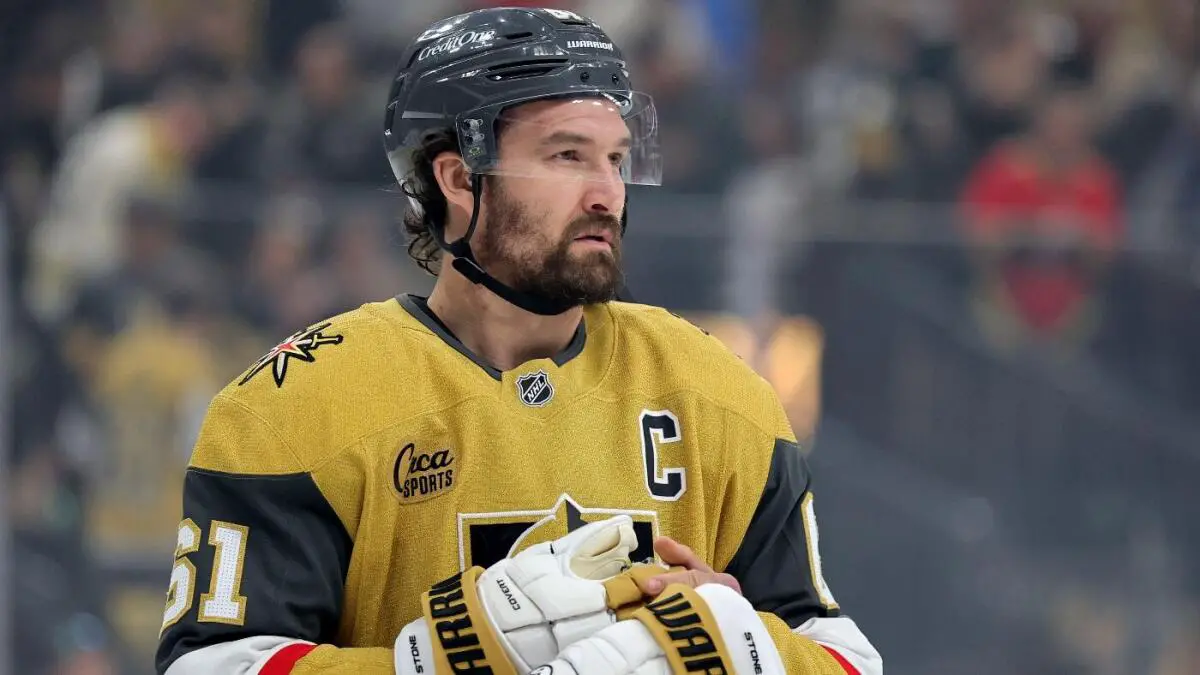 Golden Knights' Mark Stone exits Game 3 vs. Oilers after collision with Corey Perry