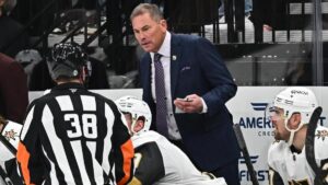 Golden Knights coach Bruce Cassidy calls out referee who missed tripping call in OT loss: 'He blew it'