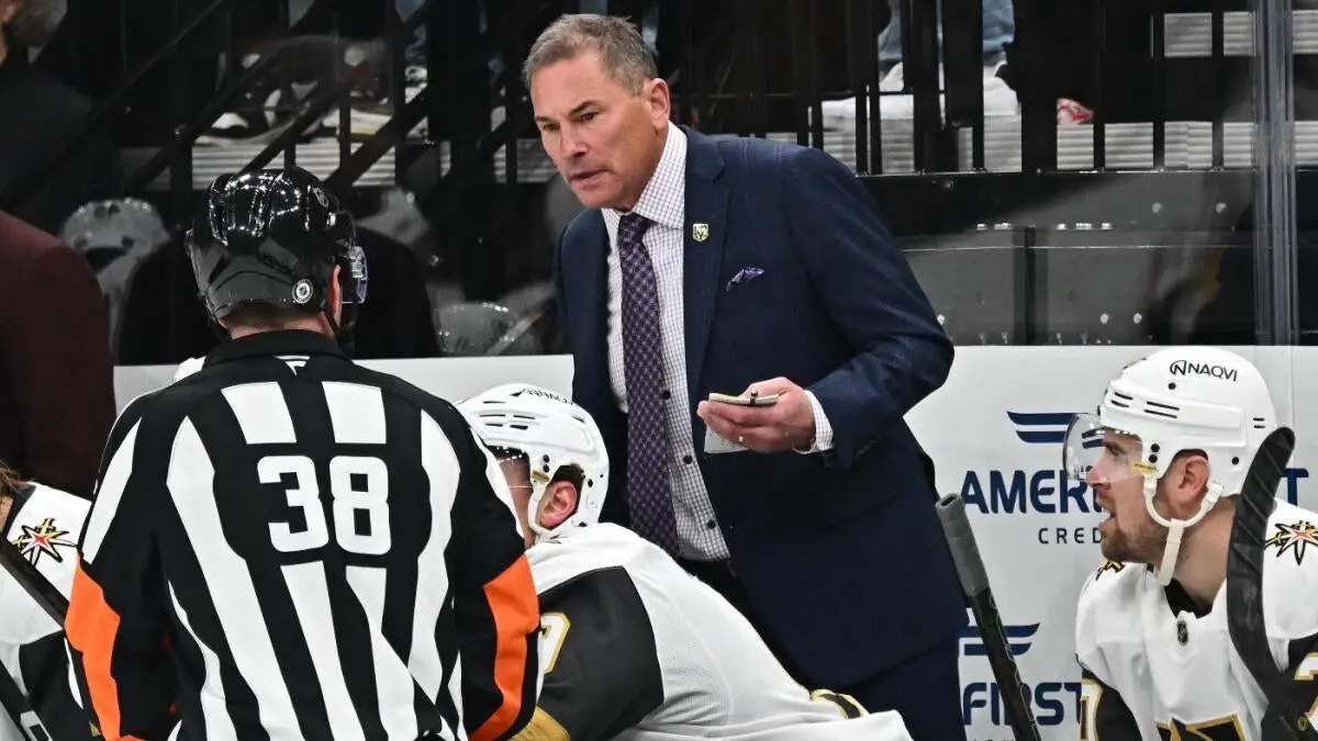 Golden Knights coach Bruce Cassidy calls out referee who missed tripping call in OT loss: 'He blew it'