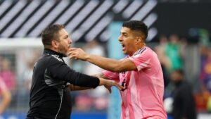 Inter Miami's Luis Suarez spits on Seattle Sounders staff member as Leagues Cup final ends in a fight